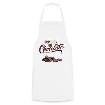 Apportez le chocolat - Schokoliebe - Tablier de cuisine - blanc - Devant - AI Model Male 185 dark (185cm)