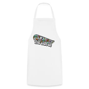 Skateboard skate hip hop - Cooking Apron - white - Front - AI Model Male 185 dark (185cm)