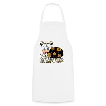 Cow - Cooking Apron - white - Front - AI Model Male 185 dark (185cm)