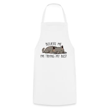Croyez-moi, je fais de mon mieux - Tablier de cuisine - blanc - Devant - AI Model Male 185 dark (185cm)