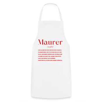 Maurer Definition - Kochschürze - Weiß - Vorne - AI Model Male 185 dark (185cm)