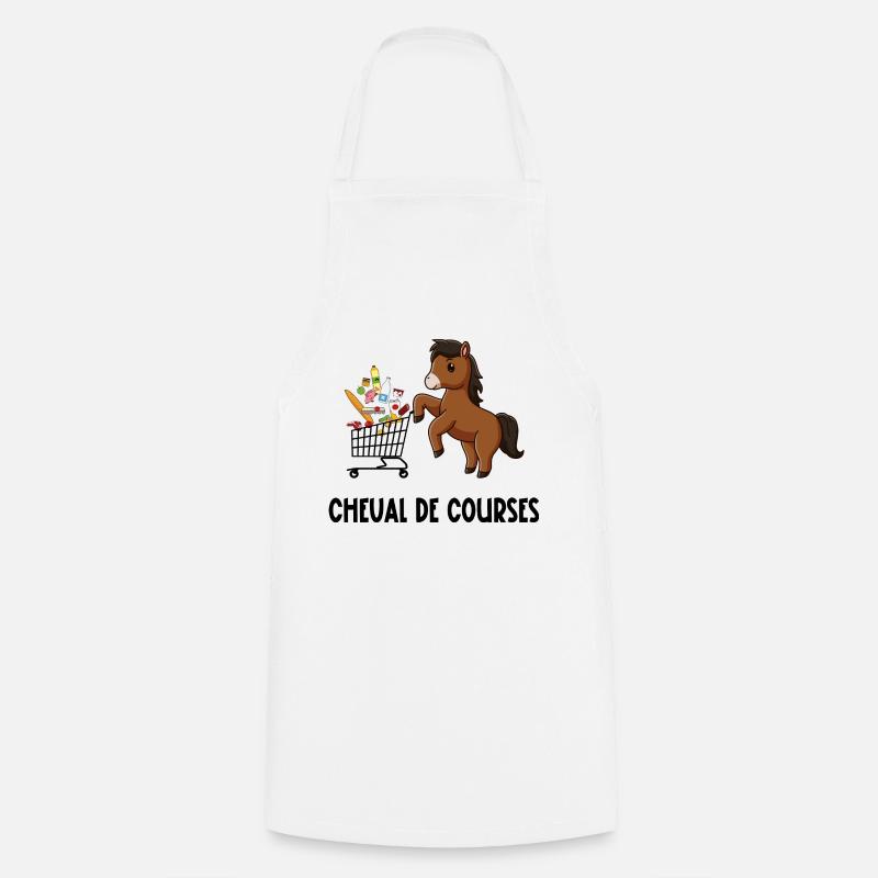 cheval de courses - Tablier de cuisine - blanc