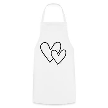 2 Hearts - Cooking Apron - white - Front - AI Model Male 185 dark (185cm)