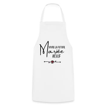 Vivre la future mariée - Tablier de cuisine - blanc - Devant - AI Model Male 185 dark (185cm)