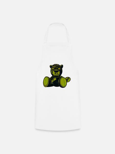 Creepy Teddy Green - Kochschürze - Weiß
