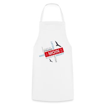 Mer, Moin, Port, Mer du Nord - Tablier de cuisine - blanc - Devant - AI Model Male 185 dark (185cm)