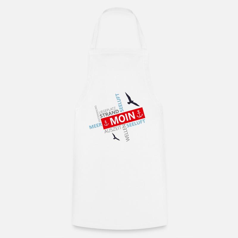 Mer, Moin, Port, Mer du Nord - Tablier de cuisine - blanc