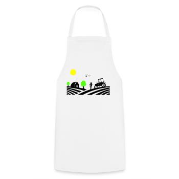 Ferme de tracteurs - Tablier de cuisine - blanc - Devant - AI Model Male 185 dark (185cm)