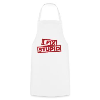 I Fix Stupid - First Aid for Medical Professionals - Cooking Apron - white - Front - AI Model Male 185 dark (185cm)