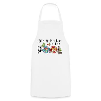 summer lake nature flora art pool sea beach love - Cooking Apron - white - Front - AI Model Male 185 dark (185cm)