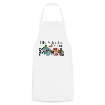 summer lake nature flora art pool sea beach love - Cooking Apron - white - Front - AI Model Male 185 dark (185cm)