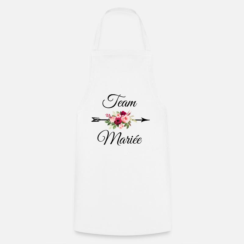 Team La mariée bouquet de fleurs flèche - Tablier de cuisine - blanc