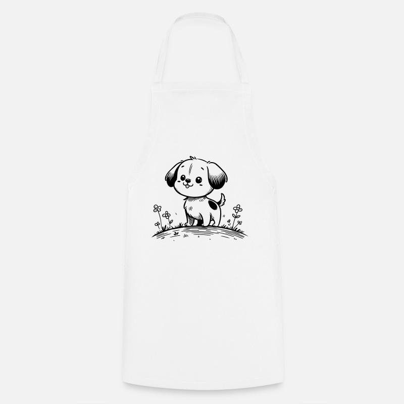 Dog - Cooking Apron - white