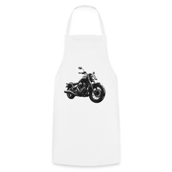 Motocyclette - Tablier de cuisine - blanc - Devant - AI Model Male 185 dark (185cm)
