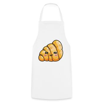 Croissant drôle dessin animé - Tablier de cuisine - blanc - Devant - AI Model Male 185 dark (185cm)