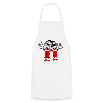 2 DJ Zombies Mort-vivant Horreur Halloween Fête Amis - Tablier de cuisine - blanc - Devant - AI Model Male 185 dark (185cm)