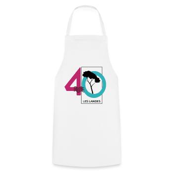 009c 40 LES LANDES - Tablier de cuisine - blanc - Devant - AI Model Male 185 dark (185cm)