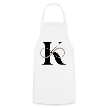 Infinite letter k - Cooking Apron - white - Front - AI Model Male 185 dark (185cm)