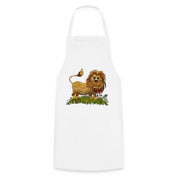 Lion - Tablier de cuisine - blanc - Devant - AI Model Male 185 dark (185cm)