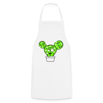 Cactus Cactus Visage Épineux Drôle Grimace - Tablier de cuisine - blanc - Devant - AI Model Male 185 dark (185cm)