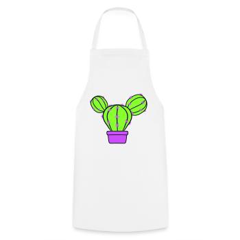 Small Cactus Spines Desert Cacti Flower Pot - Cooking Apron - white - Front - AI Model Male 185 dark (185cm)