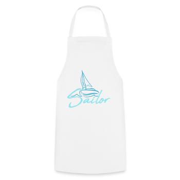 Sailor Text Logo Segel Crew Fun Schiff Boot Symbol - Kochschürze - Weiß - Vorne - AI Model Male 185 dark (185cm)
