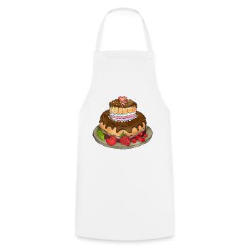 Cake - Cooking Apron - white - Front - AI Model Male 185 dark (185cm)