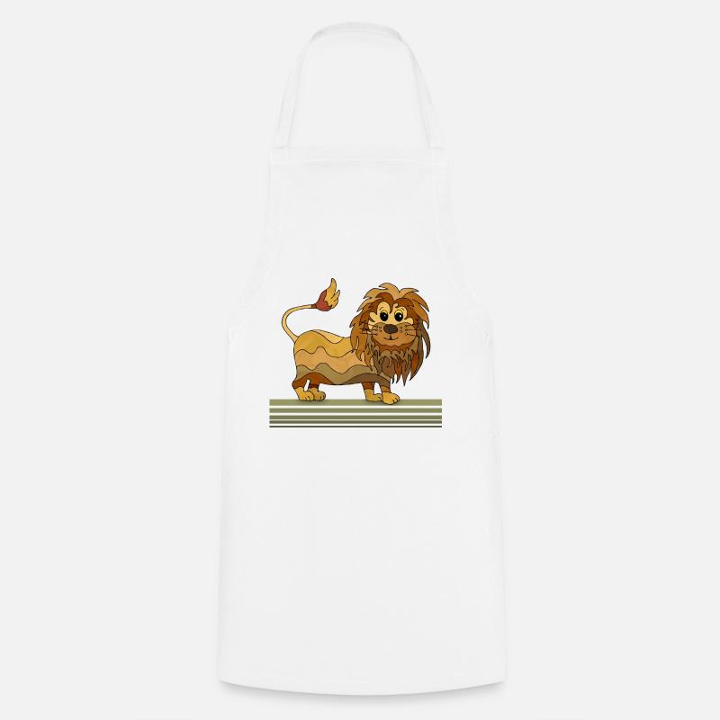Löwe - Kochschürze - Weiß