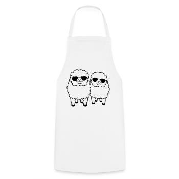 2 Sheep Sunglasses Party Sheep Team Friends - Cooking Apron - white - Front - AI Model Male 185 dark (185cm)