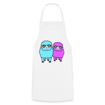 2 Sheep Sunglasses Party Sheep Team Friends - Cooking Apron - white - Front - AI Model Male 185 dark (185cm)