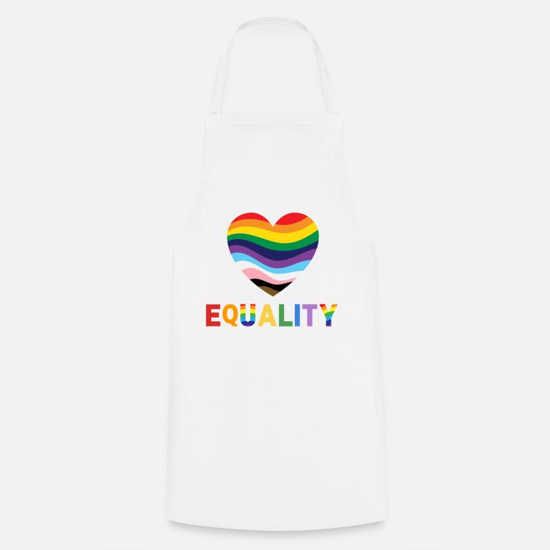 Pride Equality-Regenbogenherz - Kochschürze - Weiß