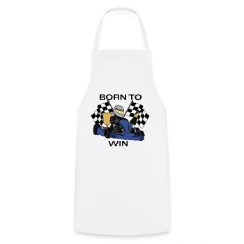 Born to Win - Cooking Apron - white - Front - AI Model Male 185 dark (185cm)