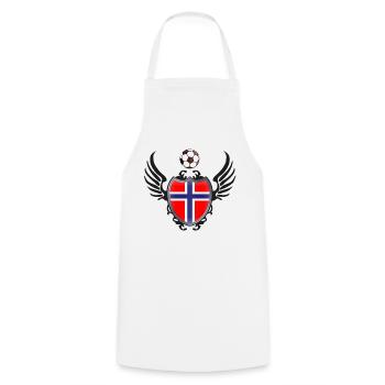 Football Norway (coat of arms & wings) - Cooking Apron - white - Front - AI Model Male 185 dark (185cm)