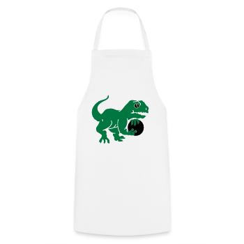 bowling dino (3c) - Cooking Apron - white - Front - AI Model Male 185 dark (185cm)