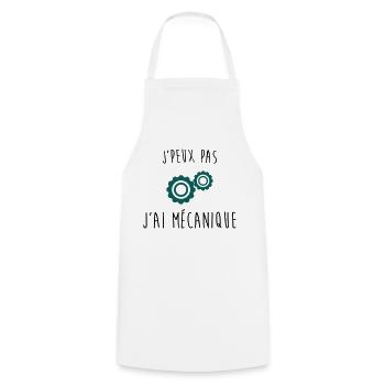 j'peux pas j'ai mecanique - Tablier de cuisine - blanc - Devant - AI Model Male 185 dark (185cm)