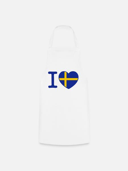 I Love Sweden - Cooking Apron - white