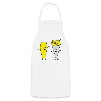 mayonnaise french fries - Tablier de cuisine - blanc - Devant - AI Model Male 185 dark (185cm)