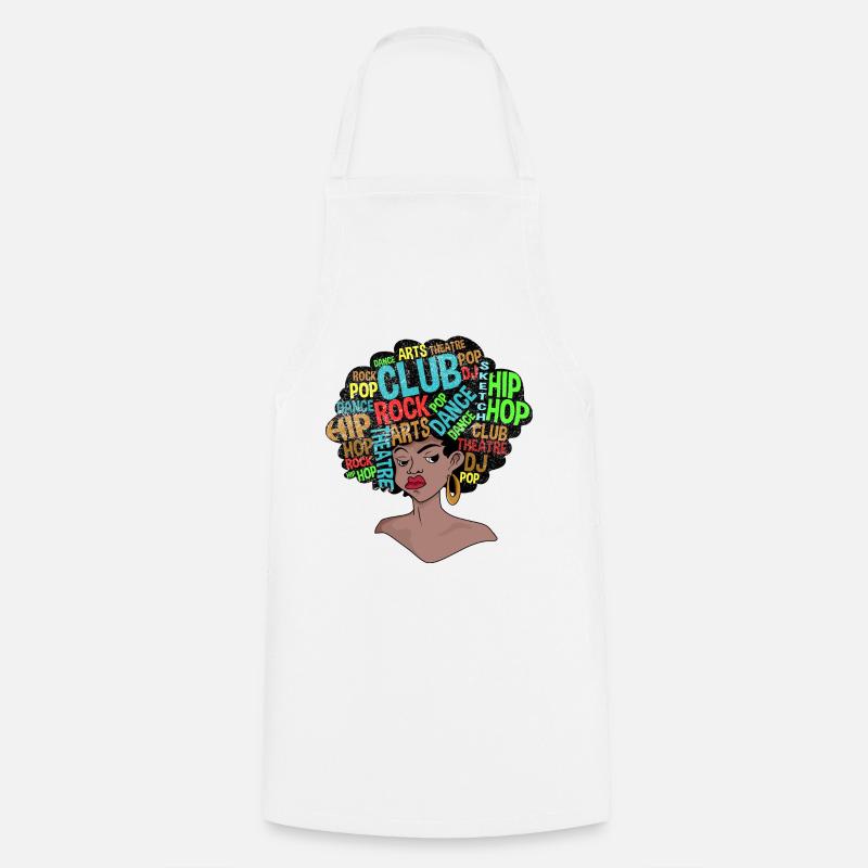 Afro Retro Disco 70s Shirt - Kochschürze - Weiß