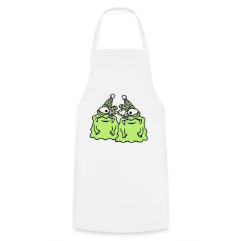2 amis équipe couple anniversaire seul solitaire deuil - Tablier de cuisine - blanc - Devant - AI Model Male 185 dark (185cm)