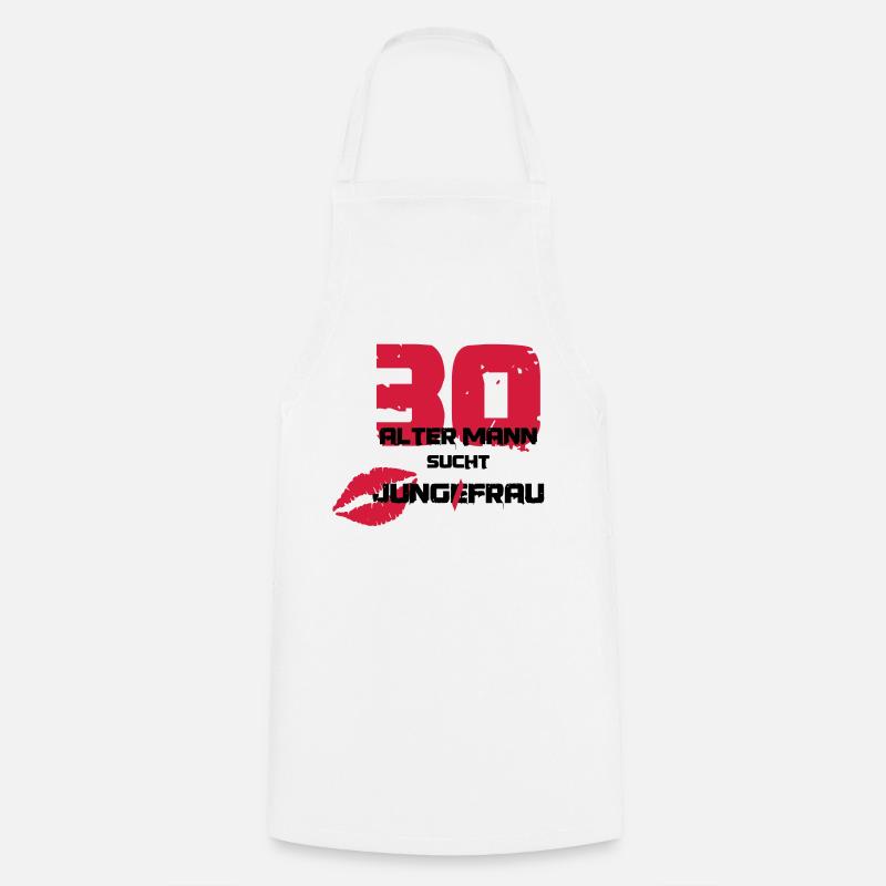 30 and Sweeping - Cooking Apron - white