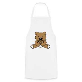 cookie eat biscuit hunger delicious nibble baer sues - Cooking Apron - white - Front - AI Model Male 185 dark (185cm)