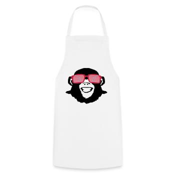 monkey_shades_op2 - Kochschürze - Weiß - Vorne - AI Model Male 185 dark (185cm)