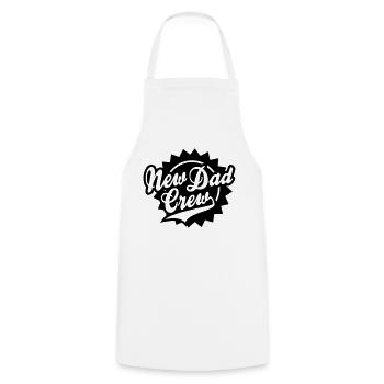 New Dad Crew Shield Design - Cooking Apron - white - Front - AI Model Male 185 dark (185cm)