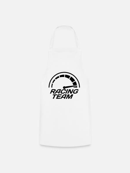 Racing Team Tacho Schnell Rasen - Kochschürze - Weiß