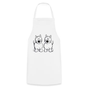 Two West Highland White Terrier - Cooking Apron - white - Front - AI Model Male 185 dark (185cm)