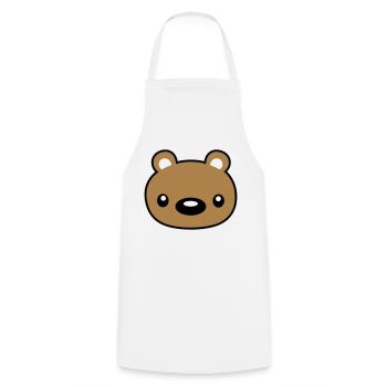 teddy face head cuddly toy - Cooking Apron - white - Front - AI Model Male 185 dark (185cm)
