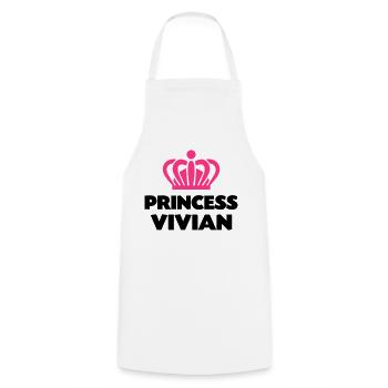 Princess vivian name thing crown - Cooking Apron - white - Front - AI Model Male 185 dark (185cm)