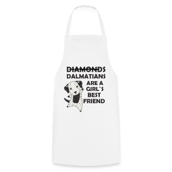 Dalmatians Girls best friend Diamonds Dalmatian - Kochschürze - Weiß - Vorne - AI Model Male 185 dark (185cm)