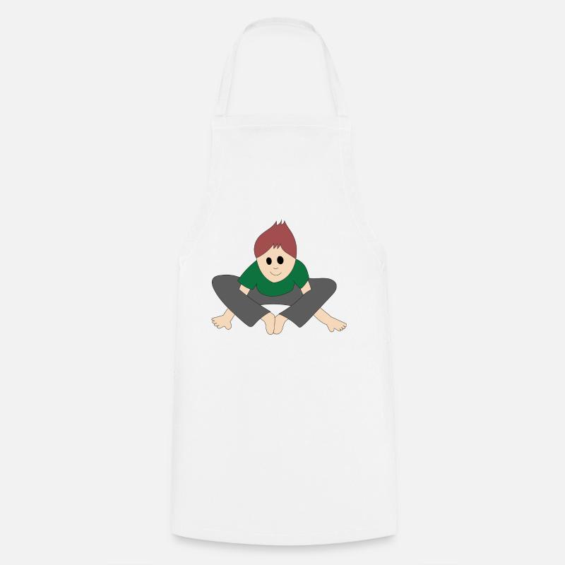 Yoga pose the turtle - Cooking Apron - white