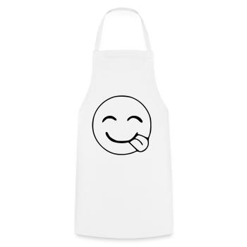 Emoji Hunger Sketch Black - Cooking Apron - white - Front - AI Model Male 185 dark (185cm)